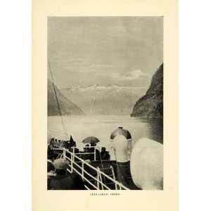  1896 Halftone Print Geirangerfjord Norway Landscape Cruise 