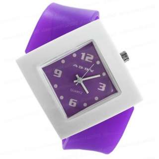 Purple Diamond shape Girls Jelly Wrist Watch DM349P  