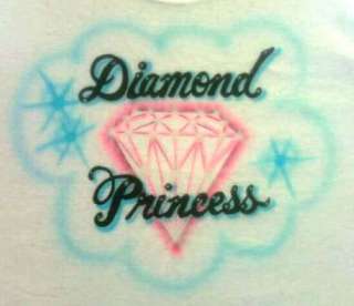 DIAMOND PRINCESS* Airbrushed T Shirt Your Color Choice  