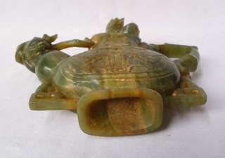 Old Chinese Qing Jade Carved Beast Wine Pot  