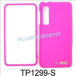 SHINNY HARD COVER CASE FOR MOTOROLA DROID 3 XT862 FLUORESCENT HOT PINK