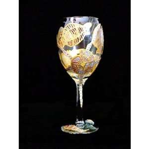 Sea Shell Shimmer Design   Hand Painted   Grande Wine   16 