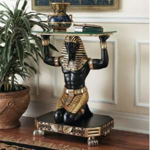  Servant to the Pharaoh Glass Topped Console Table