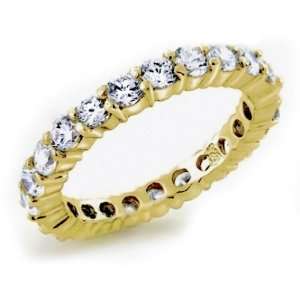  Bling Jewelry Gold Vermeil Classic CZ pave Wedding Band 