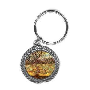 Apricot Trees in Blossom By Vincent Van Gogh Pewter Key Chain