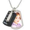 new polished steel bullet dog tag photo locket necklace