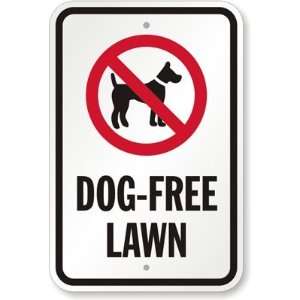  Dog free Lawn (with Graphic) Aluminum Sign, 18 x 12 