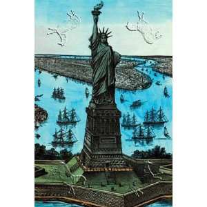 Statue of Liberty by Nathaniel Currier (and James Ives). Size 17.75 X 