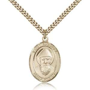 Gold Filled St. Saint Sharbel Medal Pendant 1 x 3/4 Inches 7271GF 