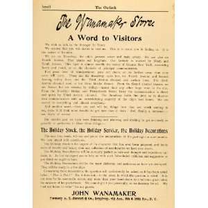  1898 Ad John Wanamaker Department Store  Hechts 