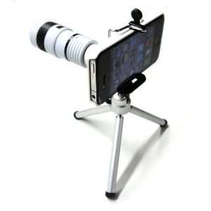iPhone 4 and 4S Camera Kit with 8X Camera Zoom Lens with Mini Tripod 