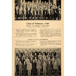 1949 Print Cornell Chemical Civil Engineering Graduates 
