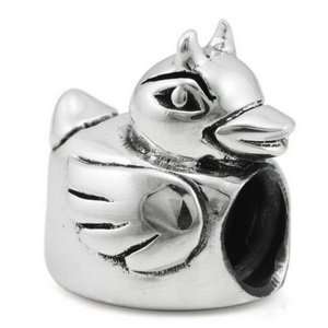Genuine Ohm Beads (TM) Product. 925 Sterling Silver Evil Rubber Duckie 