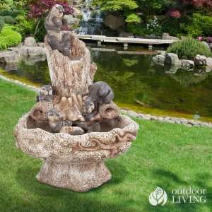   Otter Playground Fountain   Pompeii Antique Ash Patio, Lawn & Garden