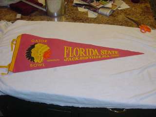 SWEET 1965 Florida State Seminoles Gator Bowl Pennant  