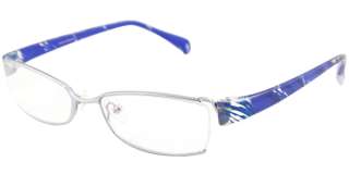 Women semi rimless optical frame RX able eyeglasses frames Silver rim 