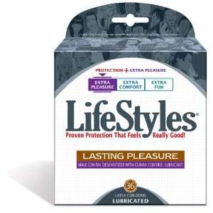  LifeStyles Brand 8746 Lasting Pleasure Condoms   36 Count 