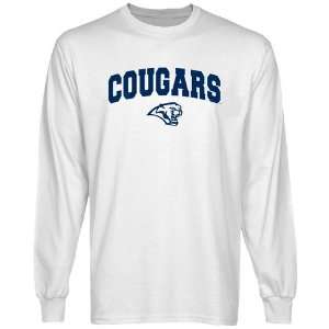  NCAA Houston Cougars White Logo Arch Long Sleeve T shirt 