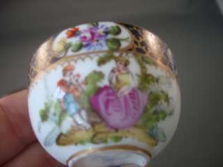 Continental Hand Painted R Backstamp Duo   Miniature Cup and Saucer 