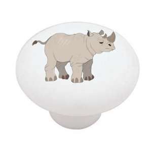  Baby Jungle Rhino Decorative High Gloss Ceramic Drawer 