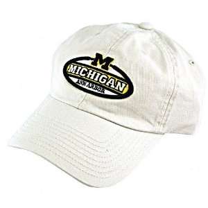  Michigan Wolverines Khaki Vintage Oval Hat Sports 