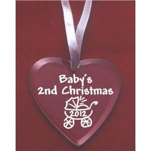  Glass Heart Babys 2nd Christmas 2012 Ornament Everything 