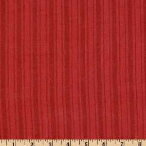   Yarn Dyed Brushed Cotton Flannel Stripe Cranberry Fabric By The Yard
