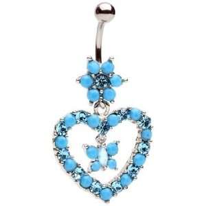   Beads and Bling Turquoise Belly Ring   