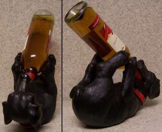 Wine Bottle Holder and/or Decorative Sculpture Black Lab Labrador 