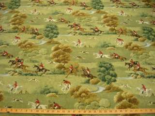   of P. Kaufmann Fox and Hounds Foxhunt Toile cotton print fabric r8540b