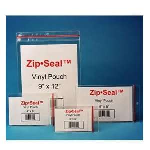    Zip Seal Vinyl Pouches, 5x 8, Self Adhesive