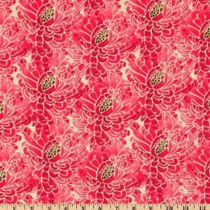  45 Wide Zazu Chrysanthemum Raspberry Fabric By The Yard 