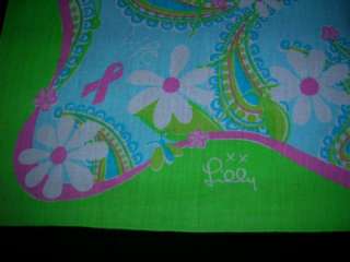 LILLY PULITZER SCARF FORD PINK RIBBON GREEN BLUE PINK  
