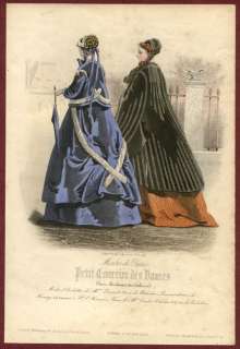 ORIGINAL 1868 PETIT COURRIER des DAMES Hand colored prints  