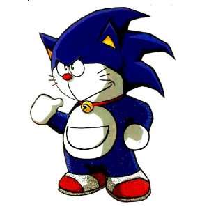  Doraemon as Sega Sonic the Hedgehog Iron On Transfer for T 