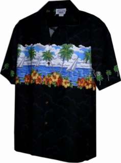 Scenic Sailing   Mens Hawaiian Aloha Shirt   Free Ship  