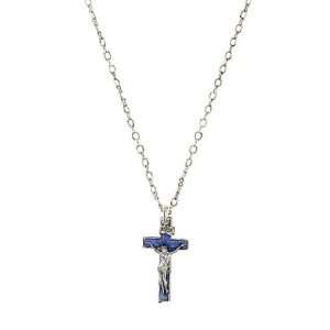  1928 Silver and Blue Crucifix Necklace Jewelry
