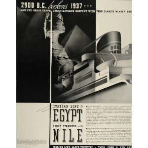   Ad Italian Line Cooks Steamers Egypt Nile Cruise   Original Print Ad