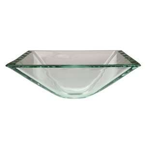   PCV1616VCC square crystal clear glass vessel sink