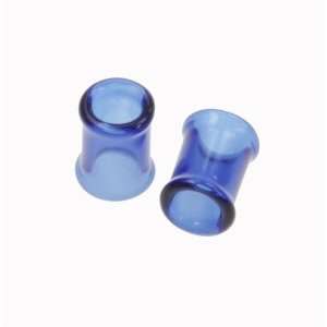  TUNNEL BLUE GLASS PLUGS 4G   Sold As A Pair Jewelry