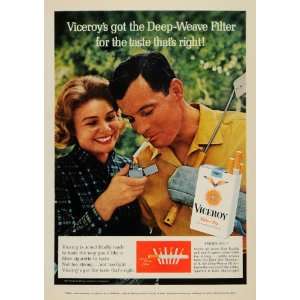   Ad Viceroy Deep Weave Filter Cigarettes Grilling   Original Print Ad
