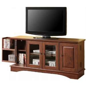 52 Media Storage Wood TV Console   Traditional Brown  