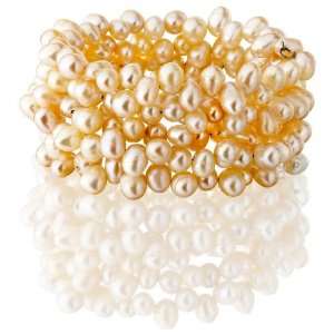  Genuine Freshwater Cultured Peach Pearl Wrap Bracelet 