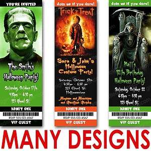 Halloween Invitation Adult Scary Horror Birthday Party Ticket Invite 