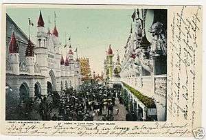 New York, Coney Island, Scane in Luna Park,old postcard  