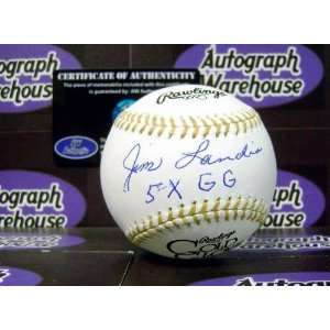  Jim Landis autographed Gold Glove Baseball inscribed 5x GG 