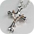 Mens Stainless Steel Cross Pendant Necklace Chain Silver Gold  