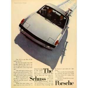  1972 Ad Silver Schuss Porsche Automobile Winter Snow 