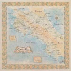  Costa Rica Modern Day as Antique Wall Map