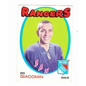  1972 Ed Giacomon New York Rangers Trading Card Hockey 